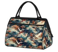 Japan Art Crane, borsone da viaggio per donne, uomini, bambini, ragazzi, ragazze, weekend, pernottamento, borsone da 24 l, borsa da cabina per sport, palestra, yoga, Colore, Grande, Organizer per