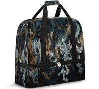 Japan Art Koi Fish Borsone da viaggio per donne e uomini borse per la notte per il fine settimana pieghevole separato bagnato 47 L Tote Bag per sport palestra yoga, Colore, 47 L, Organizer per borse