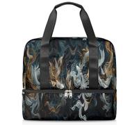 Japan Art Koi Fish Borsone sportivo per donne uomini Kirls ragazzi ragazze 21 L Weekend Pernottamento Bagnato Separato Tote Bag per Viaggi Palestra Yoga, Colore, Grande, Organizer per borse