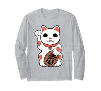 Japan Cat Figurine Maneki-Neko Bobtail Good Luck Fortune Maglia a Manica