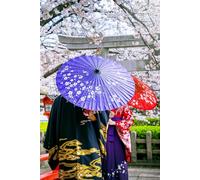 Japan Cherry Blossom Kimono Eki Stamp Collecting Notebook 6x9 100 Plain Pages With A Small Section To Add Details