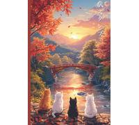 Japan Eki Stamp Book | Kawaii Cute Cats In Valley | Autumn / Fall Edition | 4 x 6 Passport Sized Collection Book: Start Your Own Travel Stamp Collection