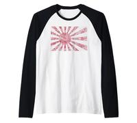 Japan Flag Vintage Style Rising Sun Symbol Maglia con Maniche Raglan
