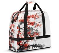 Japan Iandscape - Borsone da viaggio per donne e uomini, per il fine settimana, pieghevole, separato dal bagnato, 47 l, per sport, palestra, yoga, Colore, 47 L, Organizer per borse
