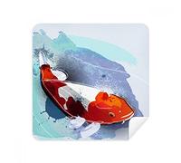 Japan Koi Fish Watercolor Style occhiali di pulizia del pulitore dello schermo in camoscio tessuto 2PCS