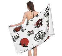 Japan Landmarks And Cultural Print White Telo da Viaggio 80X130Cm Stuoia Spiaggia Assorbente Ad Asciugatura Rapida Asciugamano Microfibra per Donna Uomo Viaggi