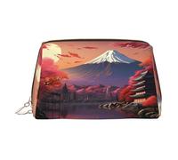 Japan Mount Fuji Landscape 2 Travel Ready Makeup Organizer, borsa da toilette portatile per donne, Oro, Taglia unica, Beauty case