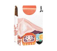 Japan Mount Fuji Lip Gloss Holder Lipstick Case Portable Makeup Bag Travel Lipstick Organizer Case con Specchio Mini Rossetto Scatola di Immagazzinaggio per le Donne, Multicolore, 9.5x2x7