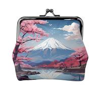 Japan Mount Fuji Paesaggio Stampa Piccolo Viaggio Kit Portafoglio, Borsa Compatta Per Avventure Campeggio E Pesca Viaggi, nero, Taglia unica, Art Deco