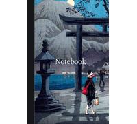 Japan Notebook - Lake in Moonlight Journal - Japanese Landscape Journal / Diary - 6" x 9” - 120 Pages - College Ruled Notebook | Collect your Thoughts ... Beautiful Japanese Landscape with Torii Gate
