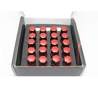 Japan Racing - Set di bulloni per ruote, M12 x 1,25, 20 pezzi, colore rosso