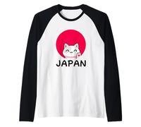 Japan Travel Lucky Cat Sun Rise Tops, Magliette e Accessori Maglia con Maniche Raglan