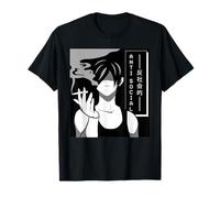 Japanese Aesthetic Sad Antisocial Anime Boy Emo Goth Maglietta