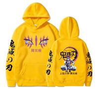 Japanese Anime Graphic Hoodie | Long Sleeve Pullover Sweatshirt | Unisex Casual Cotton Blend (Giallo,L)