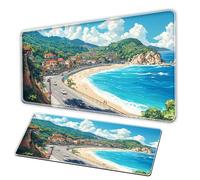 Japanese anime mouse pad, game keyboard pad, fantasy world anime mousepad XXL 3mm rubber anti slip base smooth surface - suitable for home mouse pad beach mousepad (90×40×0.3cm)