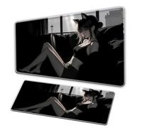 Japanese anime mouse pad, XXL mouse pad, non slip keyboard stitching edge, office pad for teenage anime and game enthusiasts laptop protection, mousepad (A, 80×30CM)