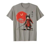 Japanese Art Cat Ninja Ukiyo-e Anime Style Samurai Cat Maglietta