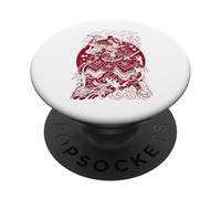 Japanese Art Cat Ninja Ukiyo-e Anime Style Samurai Cat PopSockets PopGrip Adesivo