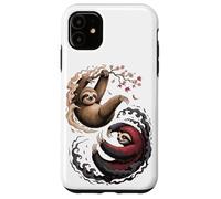 Japanese Art Lazy Sloth Good And Devil Sloths Custodia per iPhone 11
