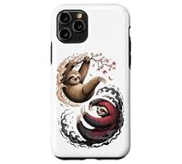 Japanese Art Lazy Sloth Good And Devil Sloths Custodia per iPhone 11 Pro