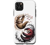 Japanese Art Lazy Sloth Good And Devil Sloths Custodia per iPhone 11 Pro Max