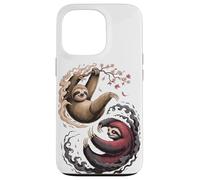 Japanese Art Lazy Sloth Good And Devil Sloths Custodia per iPhone 13 Pro