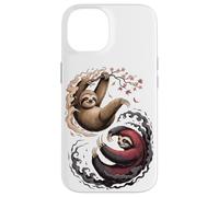 Japanese Art Lazy Sloth Good And Devil Sloths Custodia per iPhone 14