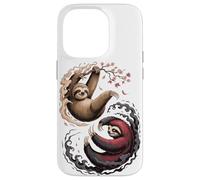 Japanese Art Lazy Sloth Good And Devil Sloths Custodia per iPhone 14 Pro