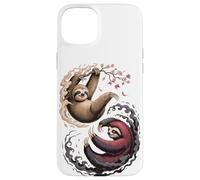 Japanese Art Lazy Sloth Good And Devil Sloths Custodia per iPhone 15 Plus