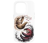 Japanese Art Lazy Sloth Good And Devil Sloths Custodia per iPhone 15 Pro