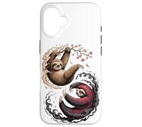 Japanese Art Lazy Sloth Good And Devil Sloths Custodia per iPhone 16