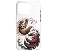 Japanese Art Lazy Sloth Good And Devil Sloths Custodia per iPhone 16 Pro