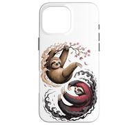 Japanese Art Lazy Sloth Good And Devil Sloths Custodia per iPhone 16 Pro Max