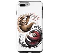 Japanese Art Lazy Sloth Good And Devil Sloths Custodia per iPhone 7 Plus/8 Plus