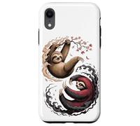 Japanese Art Lazy Sloth Good And Devil Sloths Custodia per iPhone XR