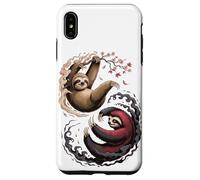 Japanese Art Lazy Sloth Good And Devil Sloths Custodia per iPhone XS Max