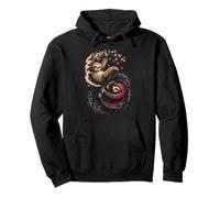 Japanese Art Lazy Sloth Good And Devil Sloths Felpa con Cappuccio