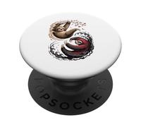 Japanese Art Lazy Sloth Good And Devil Sloths PopSockets PopGrip Adesivo