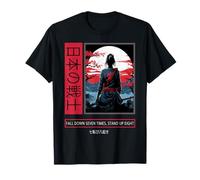 Japanese Art Samurai Vintage Fighter Anime Bushido Kanji Maglietta