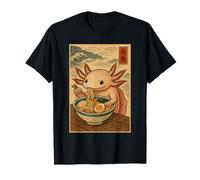Japanese Axolotl Eating Ramen Ukiyo-E Style Maglietta