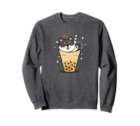 Japanese Bubble Boba Tea Kawaii Tri Color Black Shiba Inu Felpa