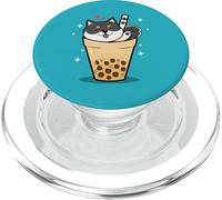 Japanese Bubble Boba Tea Kawaii Tri Color Black Shiba Inu PopSockets PopGrip per MagSafe