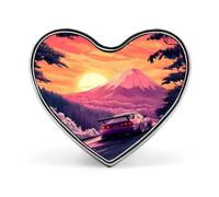 Japanese Car Racing Drifting Brooch Pins Heart Badge Collar Lapel Pins Dress Coat Accessories for Women Men