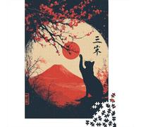Japanese Cat Art Print-7 Puzzle Impossible 1000 Pezzi Decorazione Per La Casa. Rilassamento E Intelligence Per Adulti E Ragazzi Da 14 Anni 52x38cm/1000pcs
