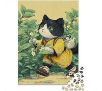 Japanese Cat Gardening Puzzle Impossible 1000 Pezzi Decorazione Per La Casa. Rilassamento E Intelligence Per Adulti E Bambini Da 12 Anni 52x38cm/1000pcs