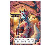 Japanese Cherry Blossom Scenery: Coloring Pages for Adults & Kids
