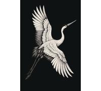 Japanese Crane Notebook - Minimalist Ink Art Journal: Elegant bird illustration