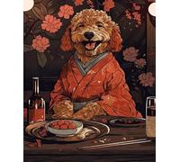 Japanese Dog In Kimonos Posters - Wall Art Posters - Puzzle 1000 Pezzi，Puzzles For Adults Teenagers - Giochi Per Ridurre Lo Stress In Famiglia Gifts Zx281Ap
