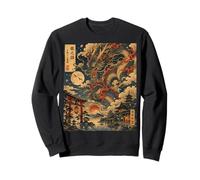 Japanese Dragon Art Vintage Ukiyo-e Style Felpa
