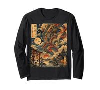 Japanese Dragon Art Vintage Ukiyo-e Style Maglia a Manica
